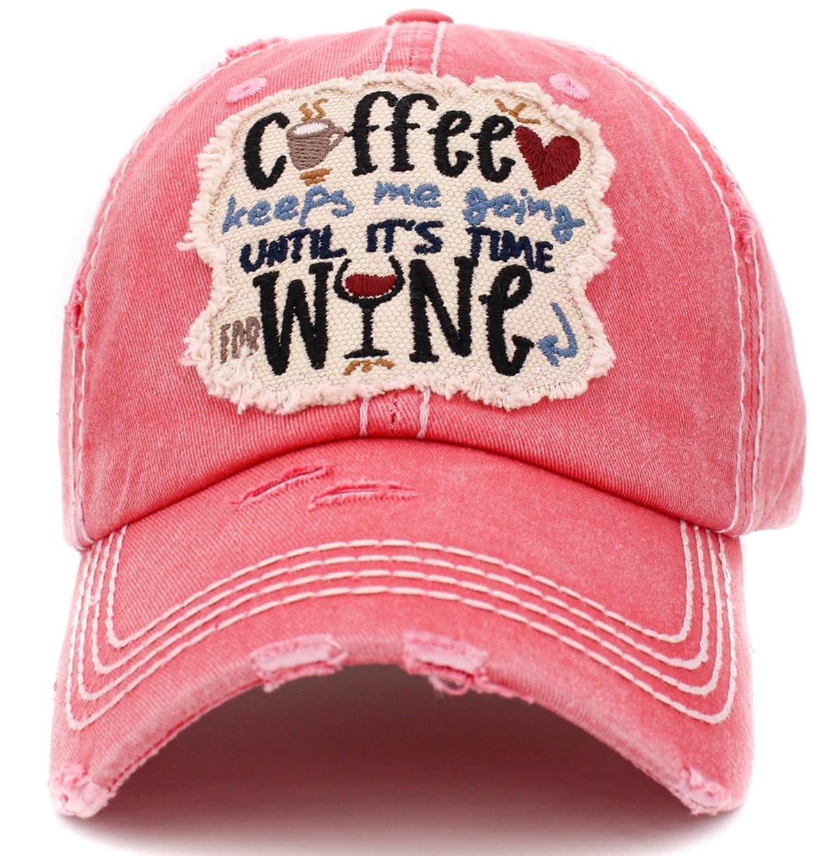 KBV1410 "COFFEE KEEPS ME GOING" Vintage Distressed Cotton Cap - MiMi Wholesale
