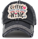 KBV1410 "COFFEE KEEPS ME GOING" Vintage Distressed Cotton Cap - MiMi Wholesale