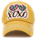 KBV1411 "XOXO" Vintage Distressed Cotton Cap - MiMi Wholesale