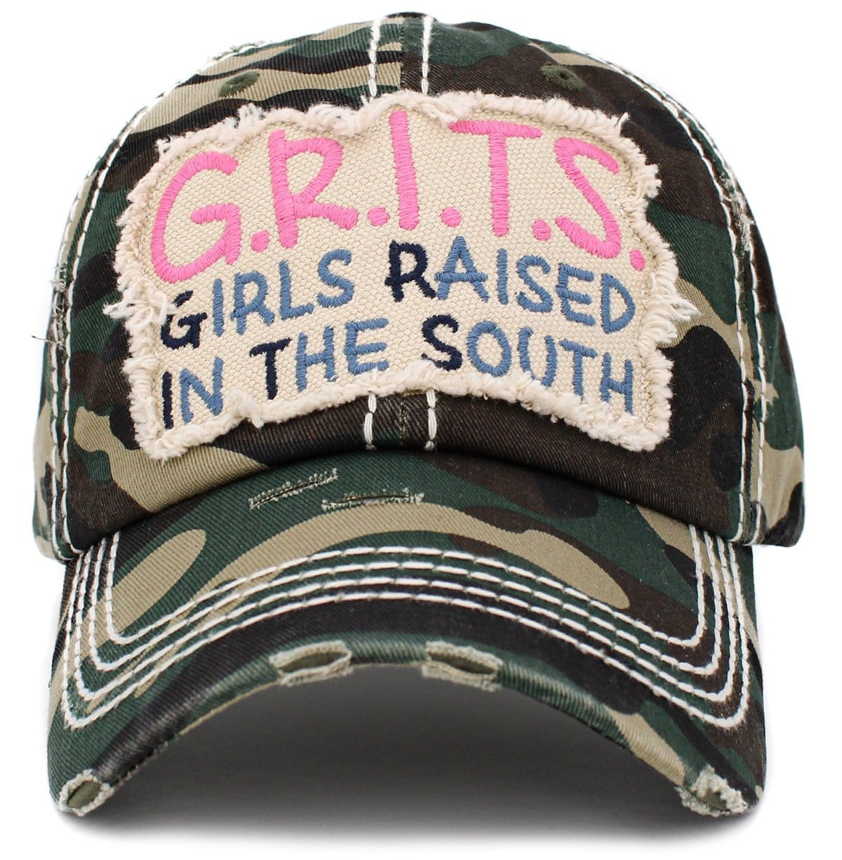 KBV1413 "Grits" Vintage Distressed Cotton Cap - MiMi Wholesale