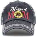 KBV1425 "Blessed Mom" Vintage Washed Baseball Cap - MiMi Wholesale