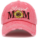 KBV1425 "Blessed Mom" Vintage Washed Baseball Cap - MiMi Wholesale