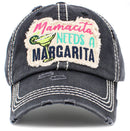 KBV1427 "Mamacita Needs A Margarita" Vintage Distressed Ballcap - MiMi Wholesale