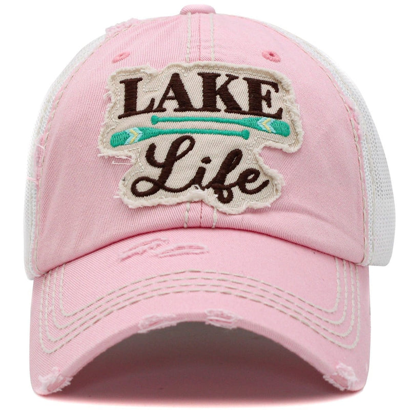 KBV1428 "Lake Life" Vintage Distressed Cotton Cap - MiMi Wholesale