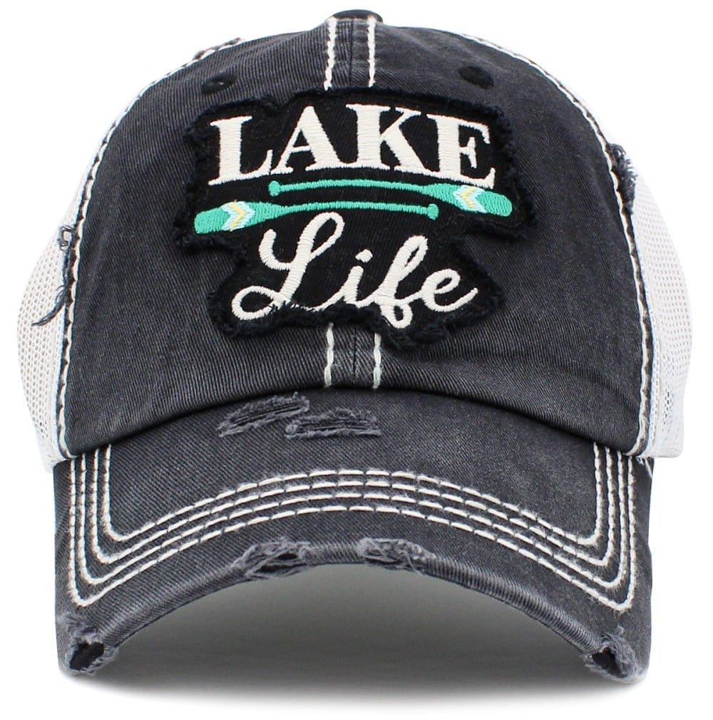 KBV1428 "Lake Life" Vintage Distressed Cotton Cap - MiMi Wholesale