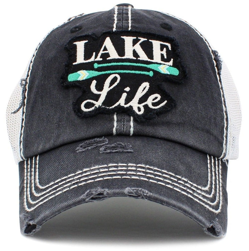 KBV1428 "Lake Life" Vintage Distressed Cotton Cap - MiMi Wholesale