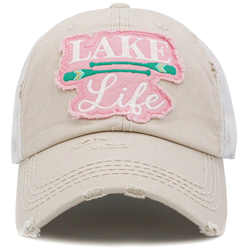 KBV1428 "Lake Life" Vintage Distressed Cotton Cap - MiMi Wholesale