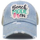 KBV1430 "Beach Mode On" Vintage Distressed Ballcap - MiMi Wholesale