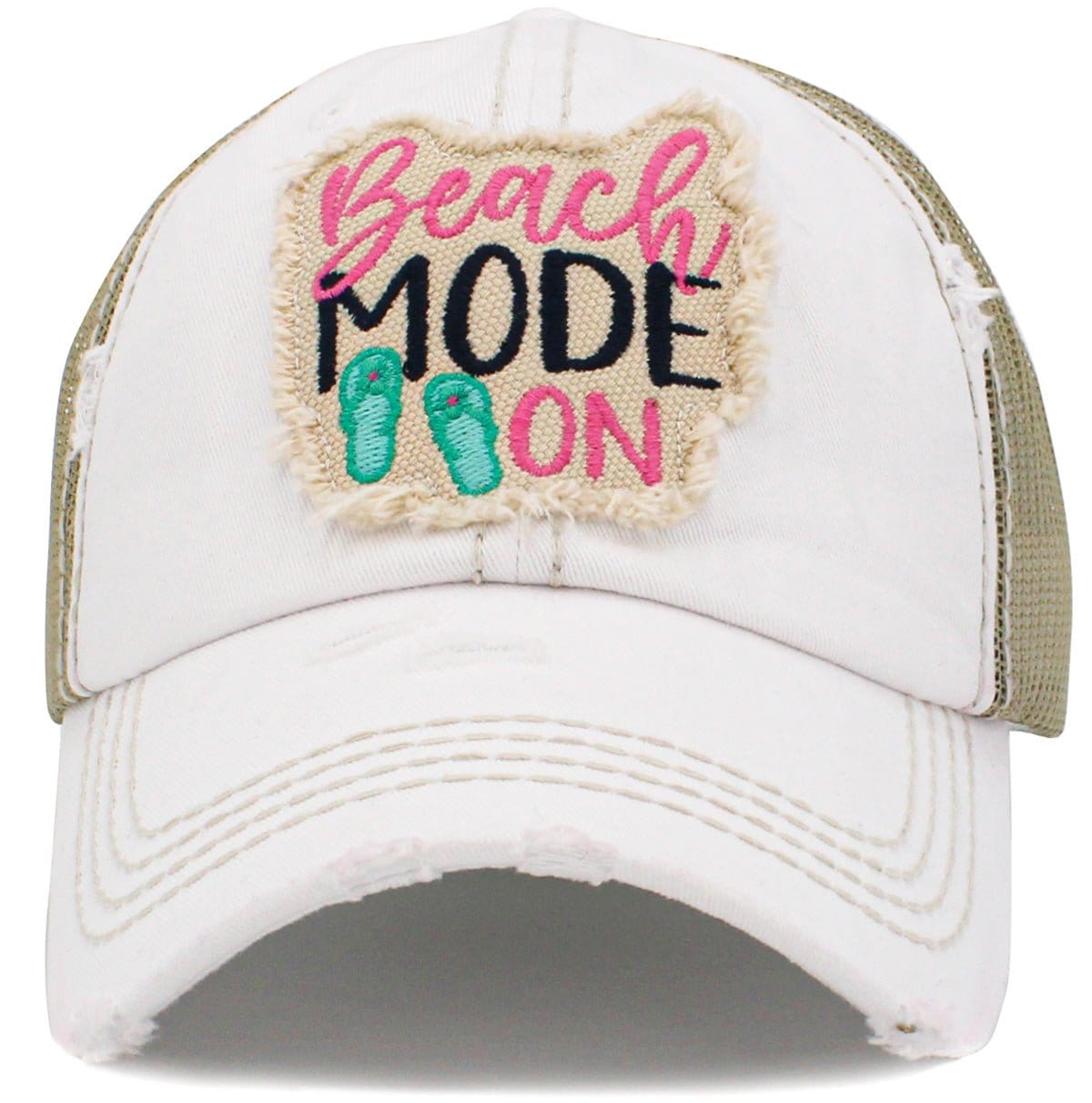 KBV1430 "Beach Mode On" Vintage Distressed Ballcap - MiMi Wholesale