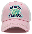 KBV1431 "Beach Please" Vintage Distressed Ballcap - MiMi Wholesale