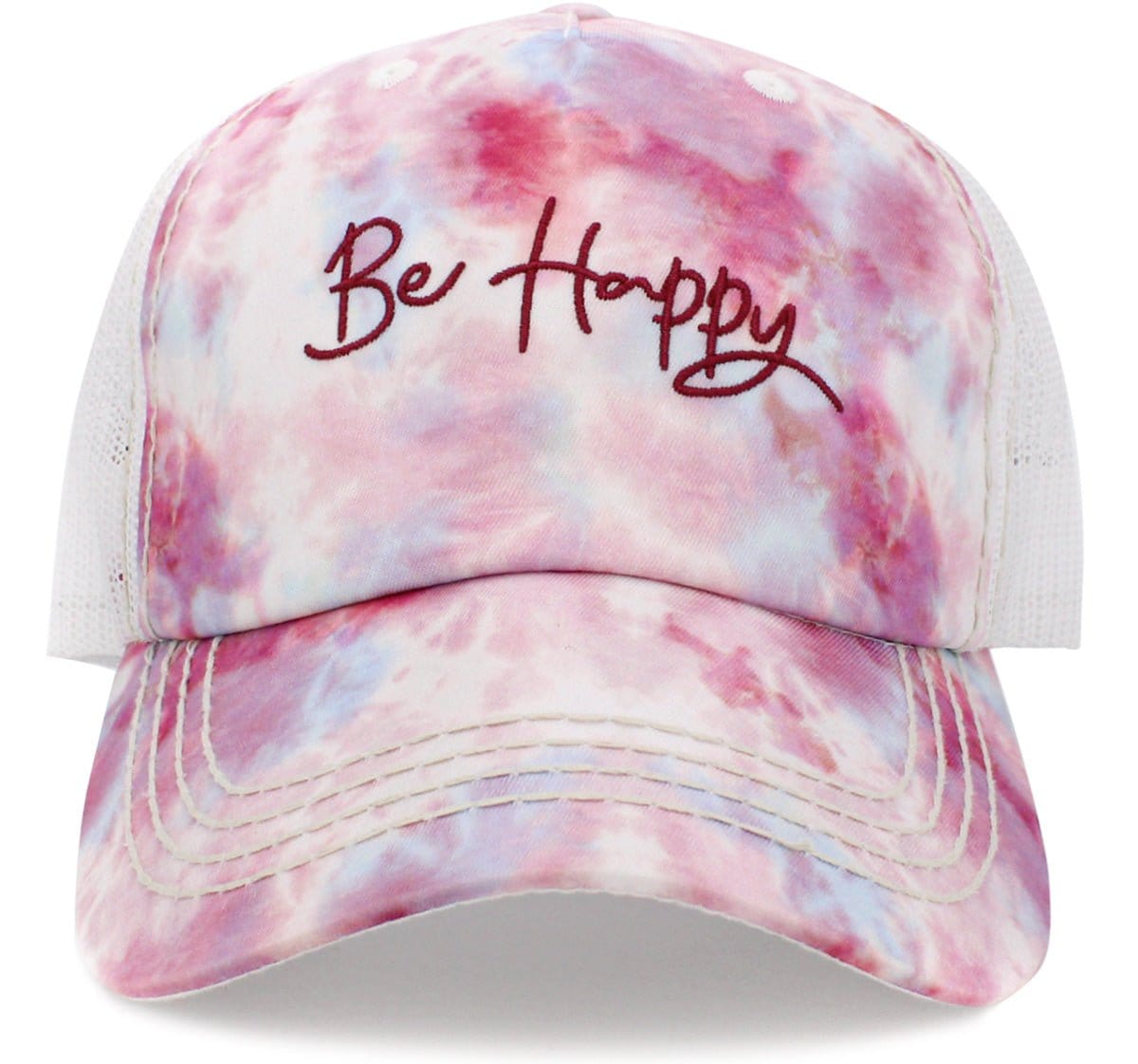 KBV1432 "Be Happy" Vintage Washed Baseball Cap - MiMi Wholesale