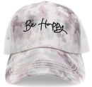 KBV1432 "Be Happy" Vintage Washed Baseball Cap - MiMi Wholesale