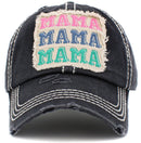 KBV1433 "MAMA MAMA MAMA" Vintage Washed Ball Cap - MiMi Wholesale