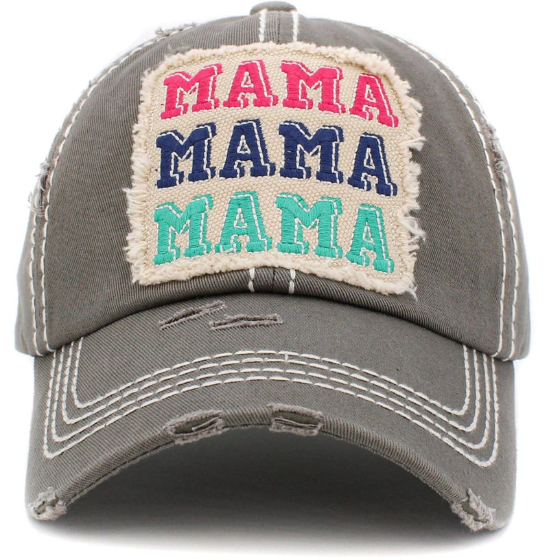 KBV1433 "MAMA MAMA MAMA" Vintage Washed Ball Cap - MiMi Wholesale
