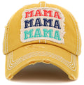 KBV1433 "MAMA MAMA MAMA" Vintage Washed Ball Cap - MiMi Wholesale