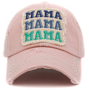 KBV1433 "MAMA MAMA MAMA" Vintage Washed Ball Cap - MiMi Wholesale