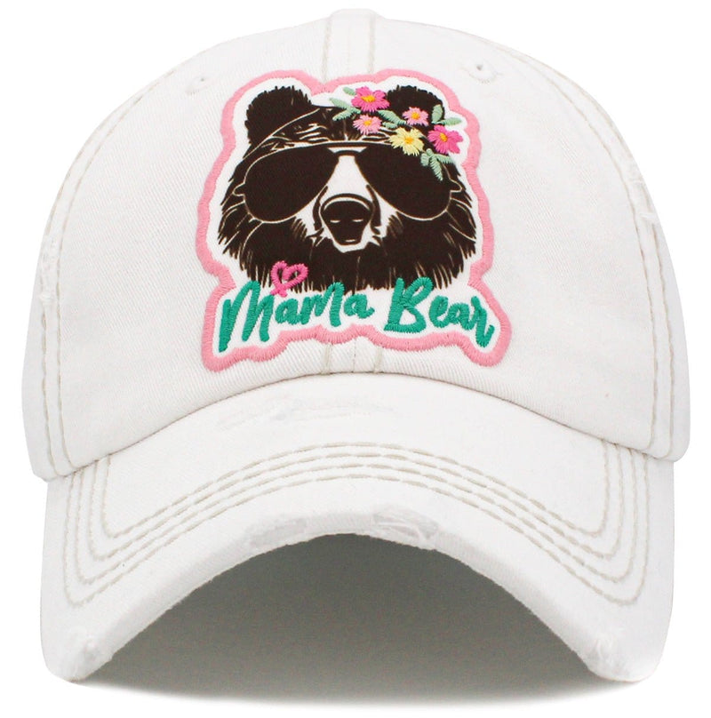 KBV1434 "Mama Bear" Vintage Washed Ball Cap - MiMi Wholesale