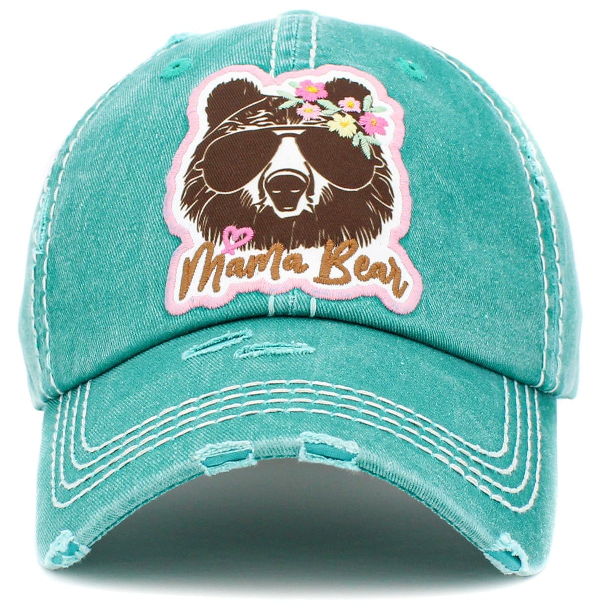 KBV1434 "Mama Bear" Vintage Washed Ball Cap - MiMi Wholesale