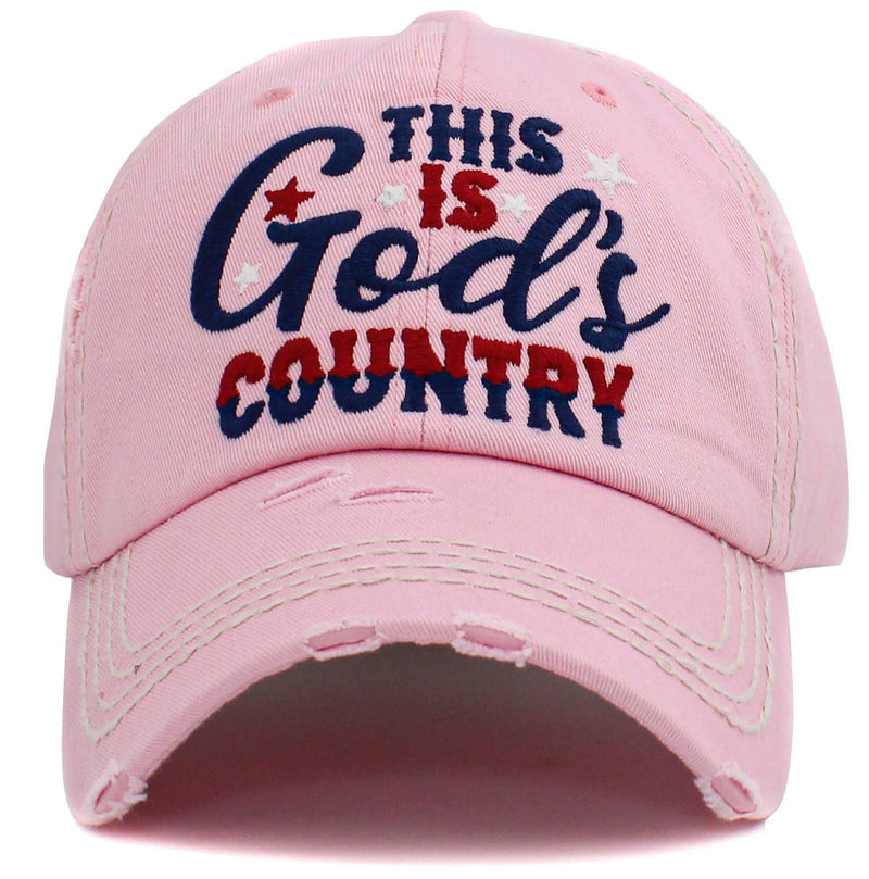 KBV1440 "This is God's Country" Washed Vintage Ballcap - MiMi Wholesale