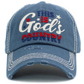 KBV1440 "This is God's Country" Washed Vintage Ballcap - MiMi Wholesale