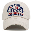 KBV1440 "This is God's Country" Washed Vintage Ballcap - MiMi Wholesale
