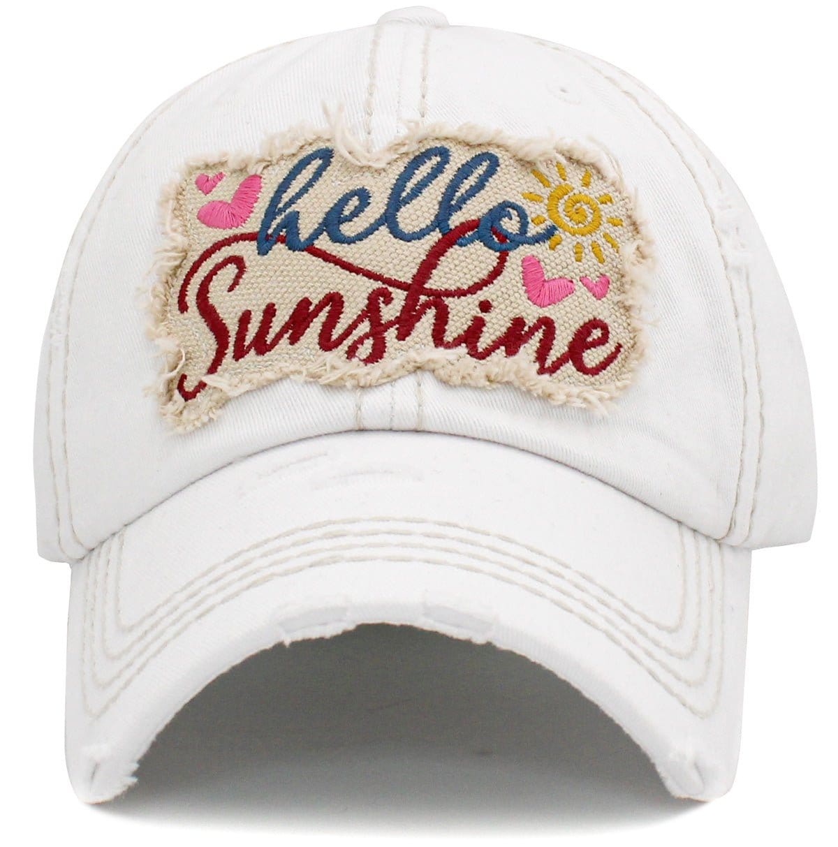 KBV1441 "Hello Sunshine" Washed Vintage Ballcap - MiMi Wholesale