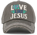KBV1444 "Love Like Jesus" Washed Vintage Ballcap - MiMi Wholesale