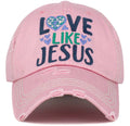 KBV1444 "Love Like Jesus" Washed Vintage Ballcap - MiMi Wholesale
