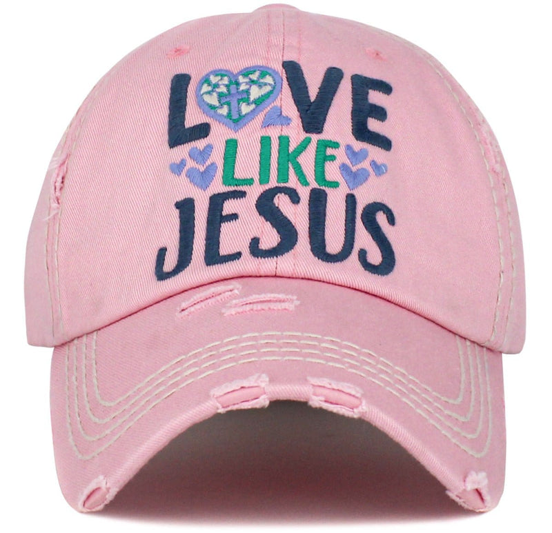 KBV1444 "Love Like Jesus" Washed Vintage Ballcap - MiMi Wholesale