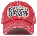 KBV1446 "Simply Blessed" Washed Vintage Ballcap - MiMi Wholesale