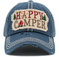 KBV1452 "Happy Camper" Washed Vintage Ballcap Hat - MiMi Wholesale