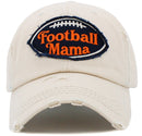 KBV1455 "Football Mama" Washed Vintage Ballcap Hat - MiMi Wholesale