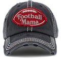 KBV1455 "Football Mama" Washed Vintage Ballcap Hat - MiMi Wholesale