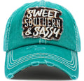 KBV1457 "Sweet Southern & Sassy" Washed Vintage Ballcap - MiMi Wholesale