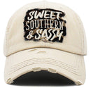 KBV1457 "Sweet Southern & Sassy" Washed Vintage Ballcap - MiMi Wholesale