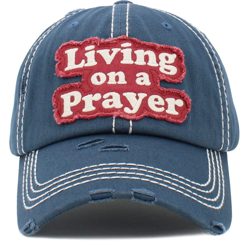 KBV1458 "Living On a Prayer" Washed Vintage Ballcap - MiMi Wholesale
