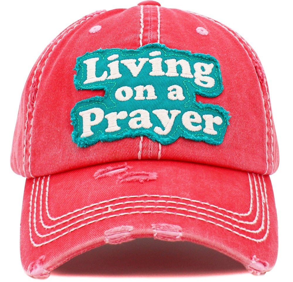 KBV1458 "Living On a Prayer" Washed Vintage Ballcap - MiMi Wholesale