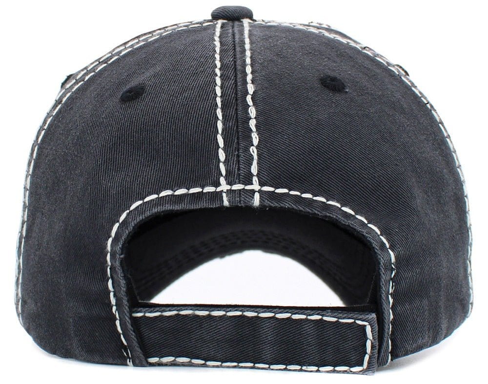 KBV1461 "Wife Mom Boss" Washed Vintage Ballcap - MiMi Wholesale