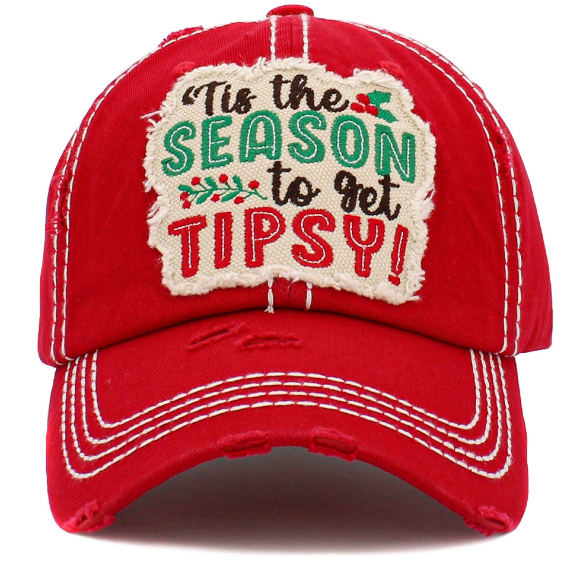 KBV1469 Tis The Season To Get Tipsy Washed Vintage Ballcap - MiMi Wholesale