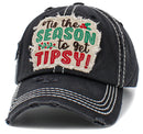 KBV1469 Tis The Season To Get Tipsy Washed Vintage Ballcap - MiMi Wholesale