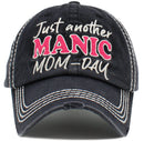 KBV1472 'Just another Manic Mom' Washed Vintage Ballcap - MiMi Wholesale