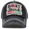 KBV1484 'Boat Hair Don't Care ' Washed Vintage Ballcap - MiMi Wholesale