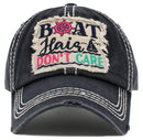 KBV1484 'Boat Hair Don't Care ' Washed Vintage Ballcap - MiMi Wholesale