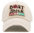 KBV1484 'Boat Hair Don't Care ' Washed Vintage Ballcap - MiMi Wholesale