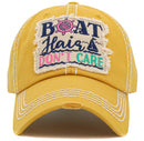 KBV1484 'Boat Hair Don't Care ' Washed Vintage Ballcap - MiMi Wholesale