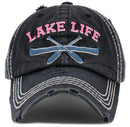 KBV1486 'Lake Life' Washed Vintage Ballcap - MiMi Wholesale
