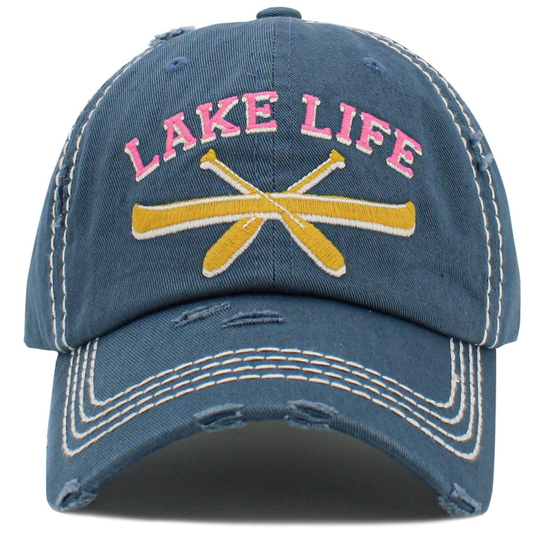 KBV1486 'Lake Life' Washed Vintage Ballcap - MiMi Wholesale