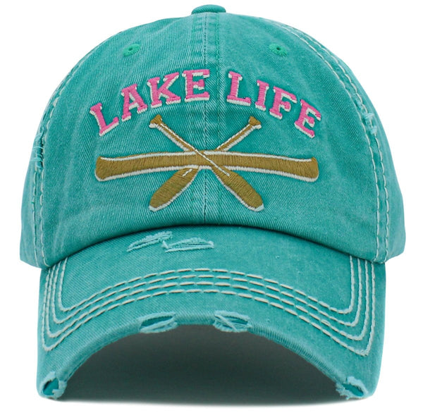 KBV1486 'Lake Life' Washed Vintage Ballcap - MiMi Wholesale