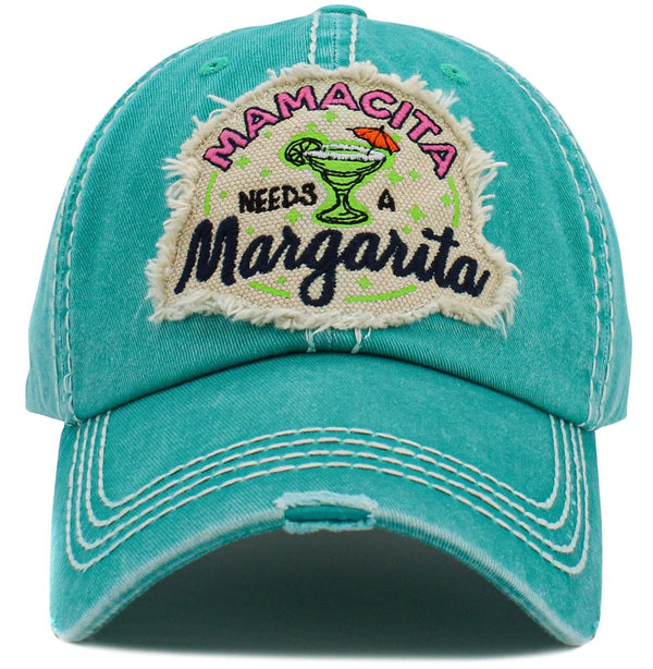 KBV1489 'Mamacita Needs a Margarita' Washed Vintage Ballcap - MiMi Wholesale