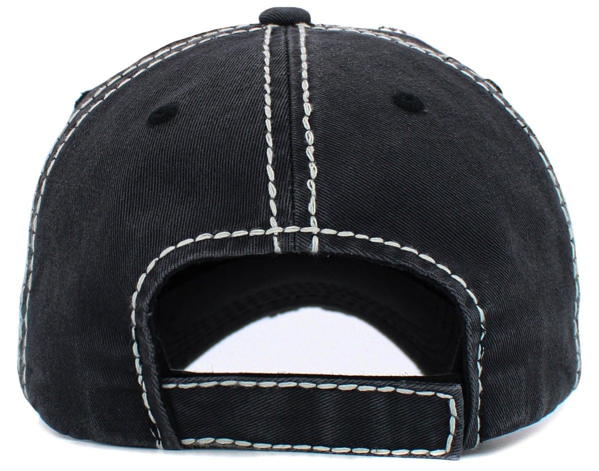 KBV1493 Camp More Worry Less Washed Vintage Ballcap - MiMi Wholesale
